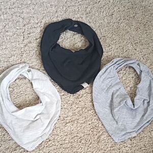 H&M Baby Bandana Bib Trio - Black, Gray, White